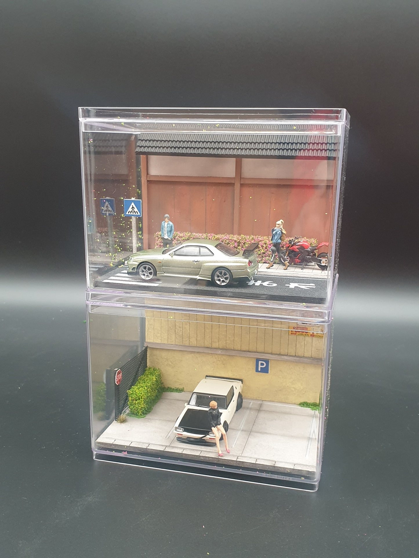 Box mini diorama "JDM GARAGE" Ninety One 1:64