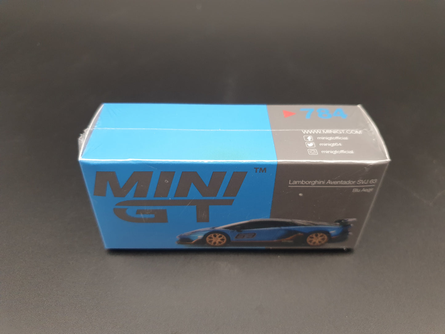 Lamborghini Aventador SVJ 63 Blu Aegir Mini GT 1:64