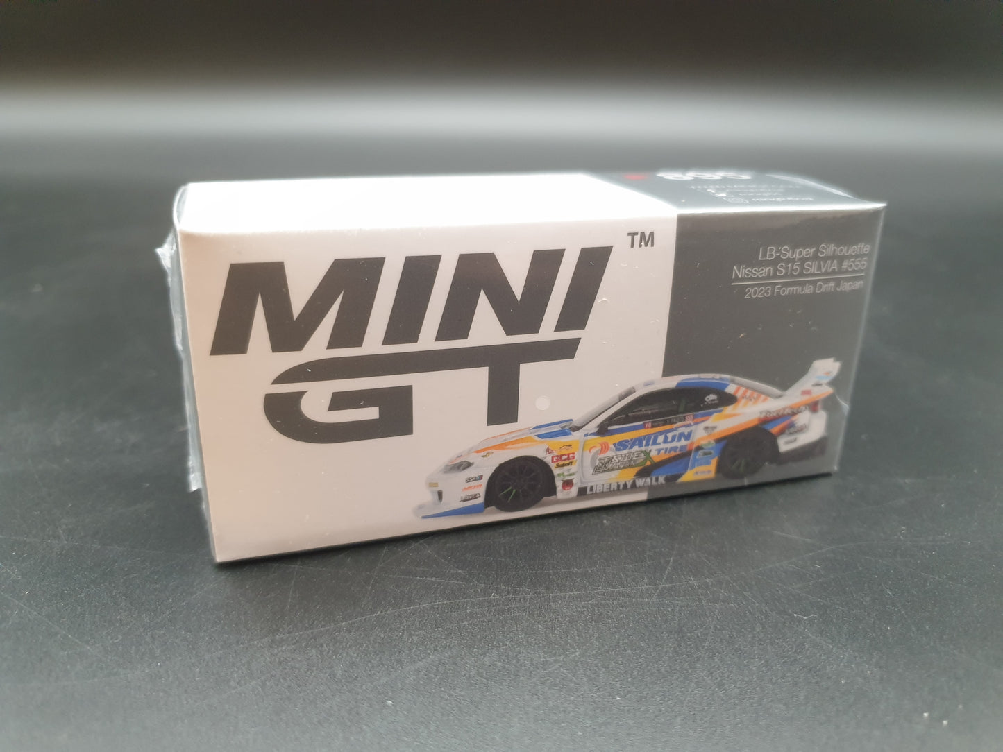 LB-Super Silhouette Nissan Slivia S15 LBWK #555 Formula Drift Japan 2023 Mini GT 1:64