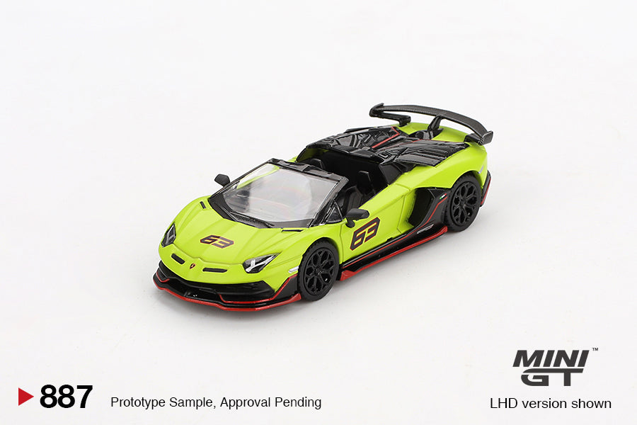Lamborghini Aventador SVJ 63 Roadster Verde Shock Mini GT 1:64
