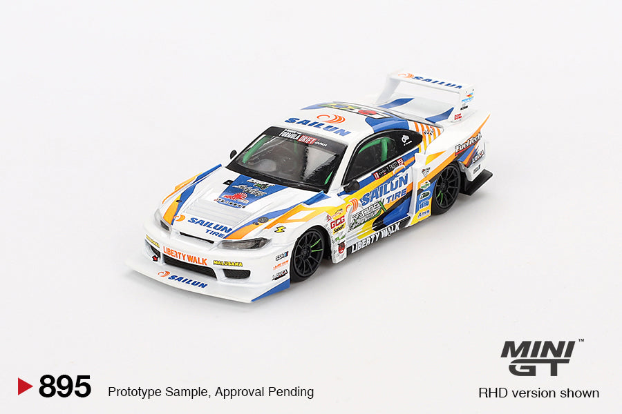 LB-Super Silhouette Nissan Slivia S15 LBWK #555 Formula Drift Japan 2023 Mini GT 1:64