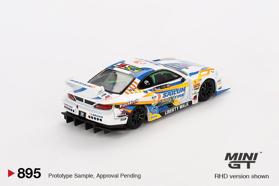 LB-Super Silhouette Nissan Slivia S15 LBWK #555 Formula Drift Japan 2023 Mini GT 1:64