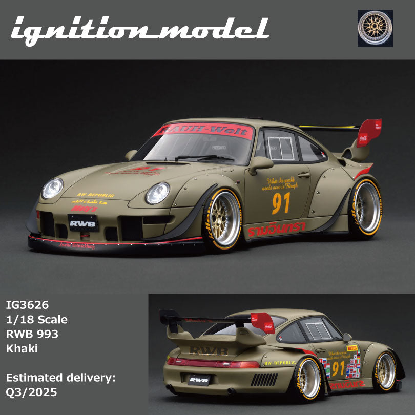 Porsche RWB 964 in miniatura - Scala 1:18 - Colore nero
