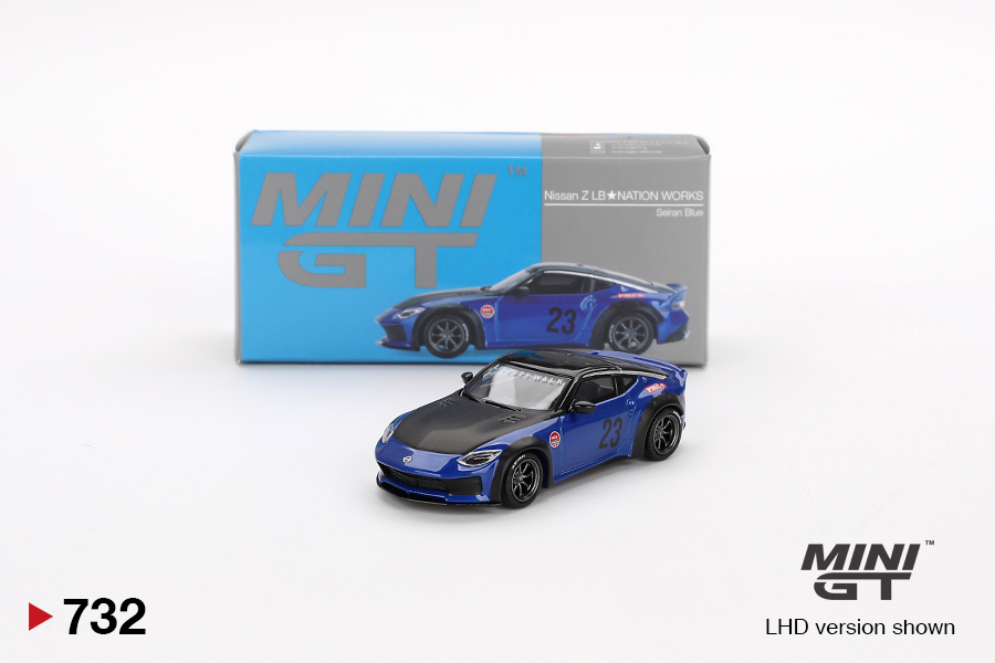 Nissan Z LB NATION WORKS Seiran Blue Mini GT 1:64
