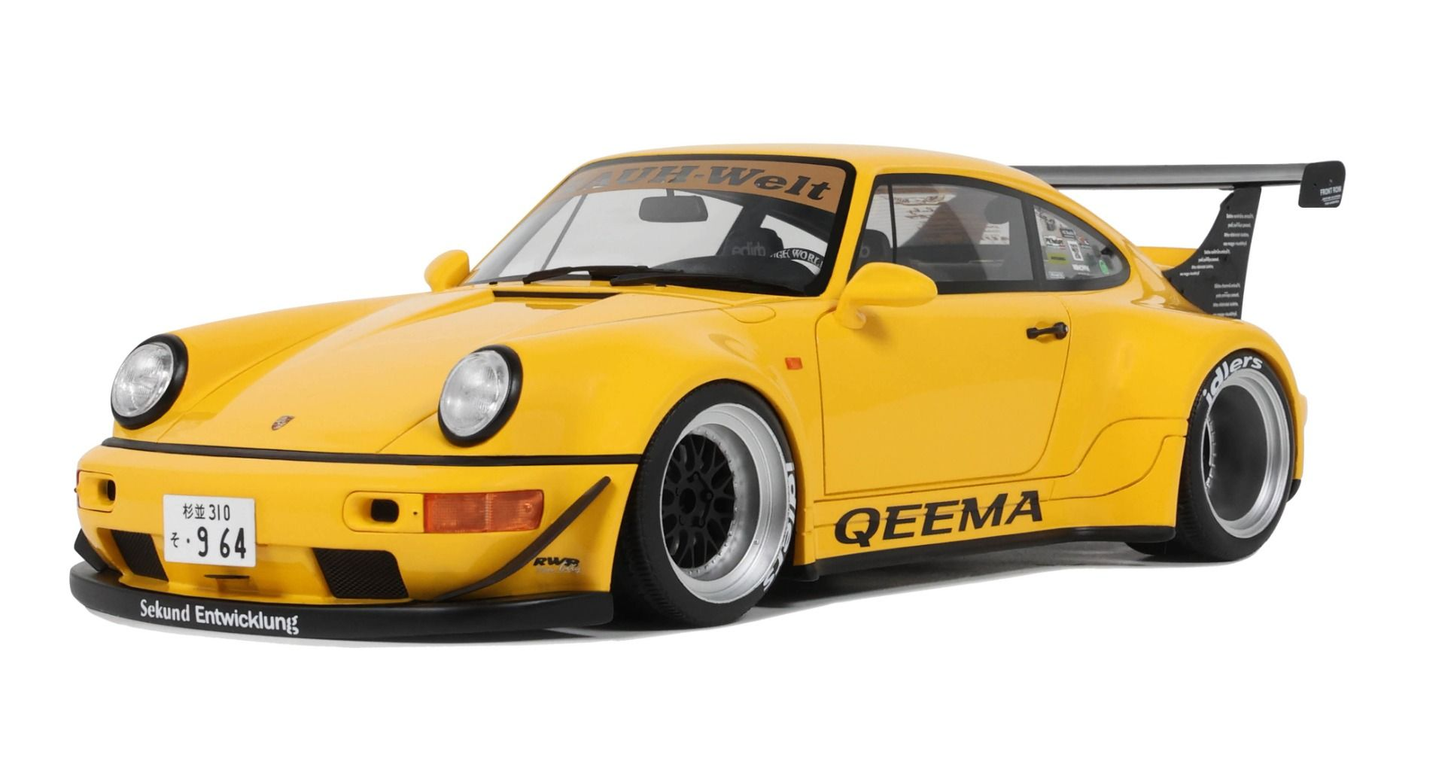 PORSCHE 911 (964) RWB Qeema 2024 Yellow  GT Spirit 1:18