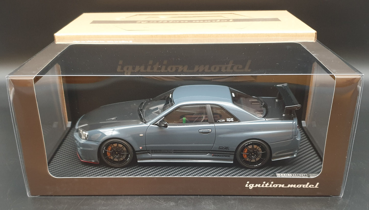 IG3639 TOP SECRET 34GT-R (BNR34) Stealth Gray Ignition Model 1:18