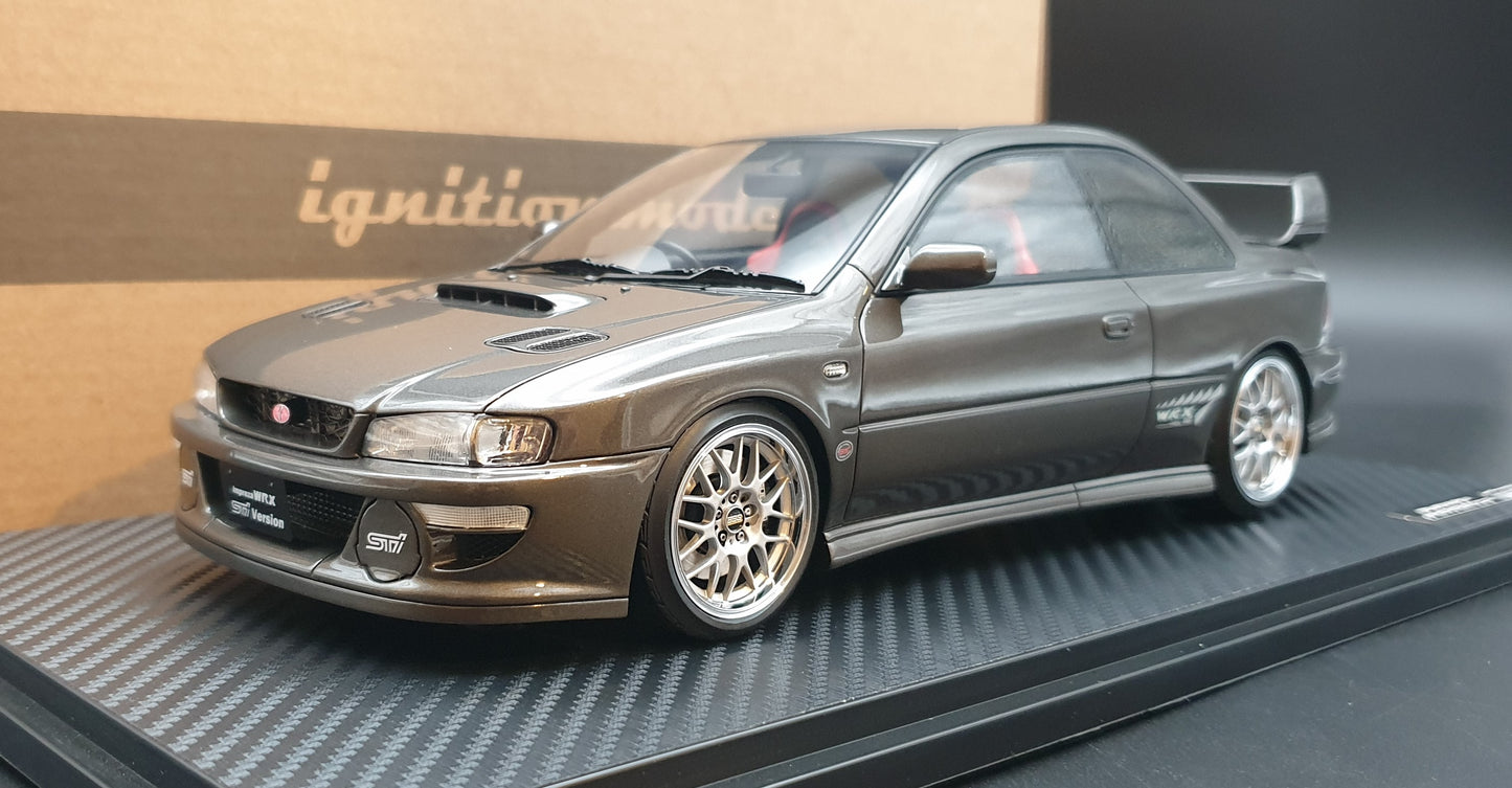 IG3552 SUBARU Impreza WRX Type R Sti Version V (GC8) Gun Metallic Ignition Model 1:18