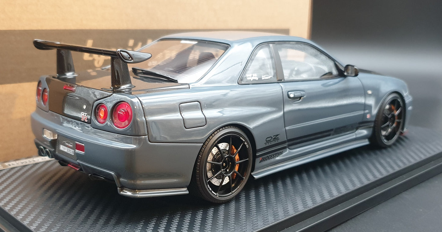 IG3639 TOP SECRET 34GT-R (BNR34) Stealth Gray Ignition Model 1:18