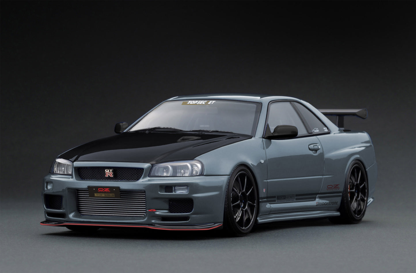IG3639 TOP SECRET 34GT-R (BNR34) Stealth Gray Ignition Model 1:18