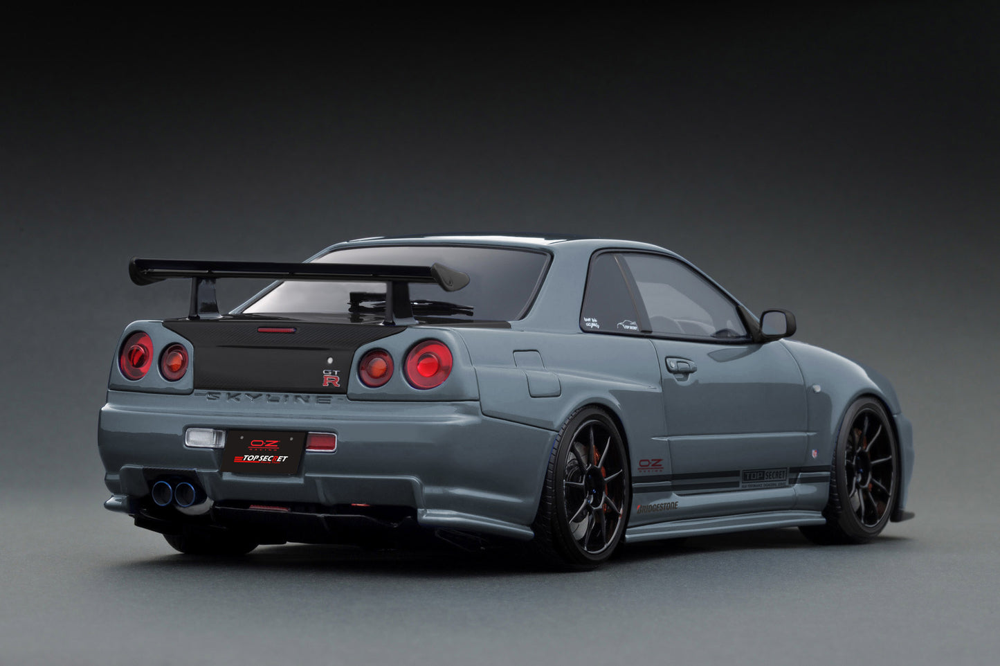 IG3639 TOP SECRET 34GT-R (BNR34) Stealth Gray Ignition Model 1:18