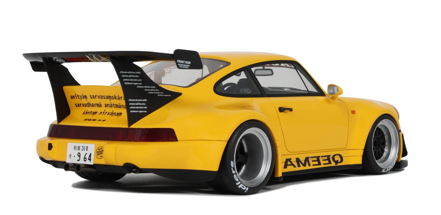 PORSCHE 911 (964) RWB Qeema 2024 Yellow  GT Spirit 1:18