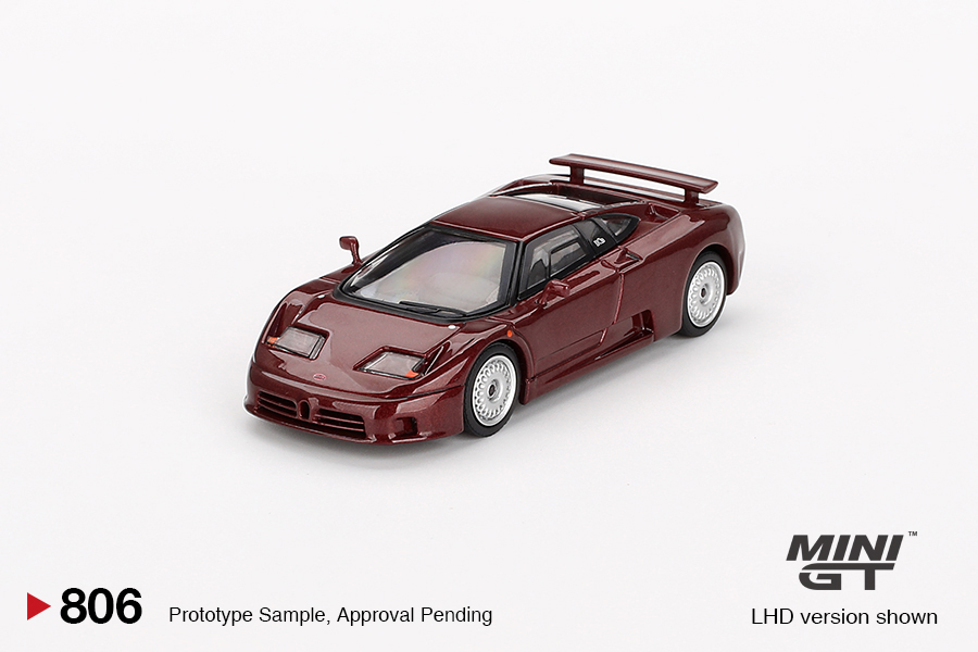 Bugatti EB110 GT Dark Red Metallic Mini GT 1:64