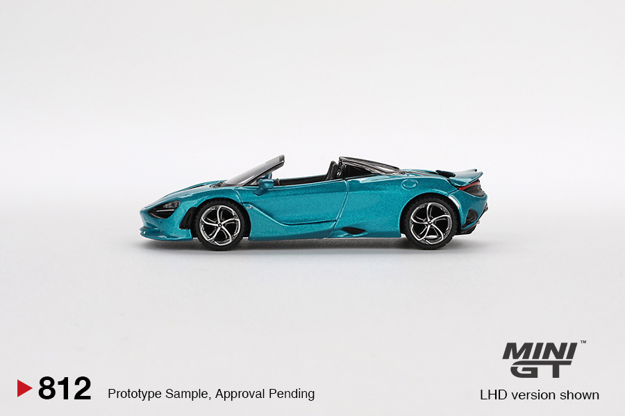 McLaren 750S Spider Belize Blue Mini GT 1:64