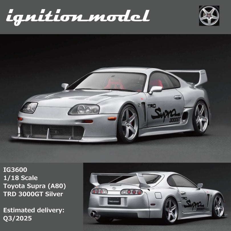 TOYOTA Supra (A80) TRD 3000GT Silver Ignition Model 1:18
