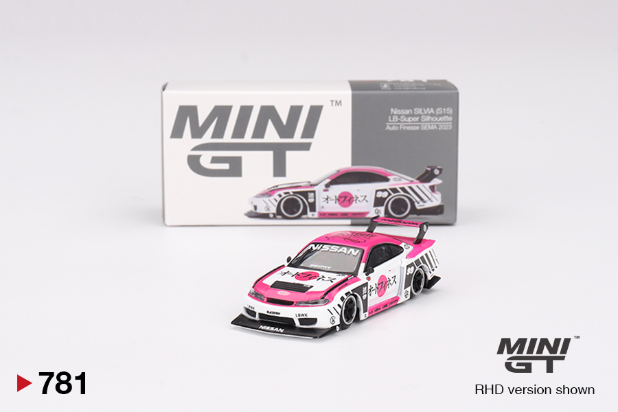 LB-Super Silhouette Nissan Slivia S15 LBWK Auto Finesse SEMA 2023 Mini GT 1:64