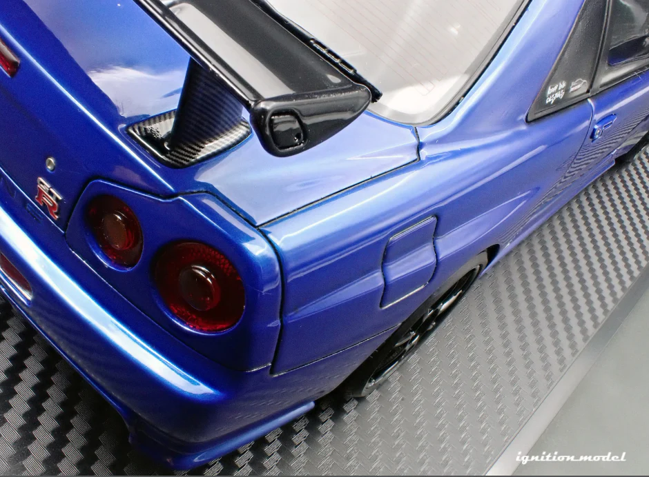 IG3641 TOP SECRET 34GT-R (BNR34) Bayside Blue Ignition Model 1:18